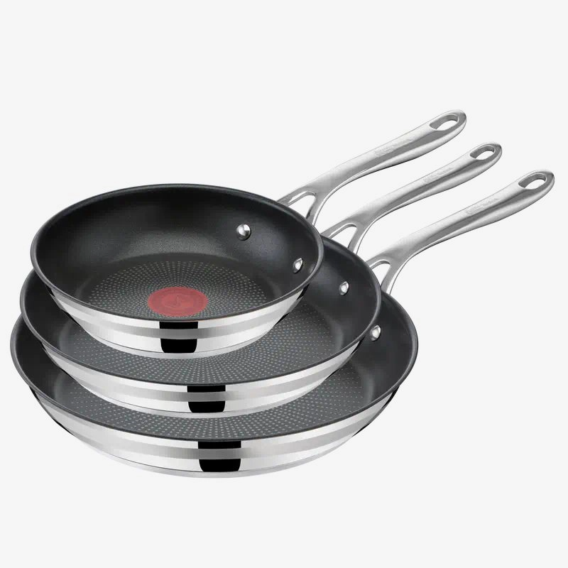 COOK' SMART Jamie Oliver Poêles Inox 20/24/28 cm Revêtement anti-adhésif